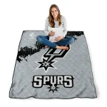 san antonio spurs nba grunge silver quilt blanket best selling