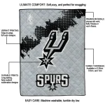 san antonio spurs nba grunge silver quilt blanket best selling