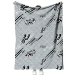 san antonio spurs sketch lines silver quilt blanket best selling
