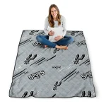 san antonio spurs sketch lines silver quilt blanket best selling