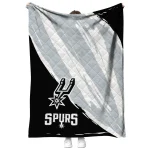 san antonio spurs stroke art silver white quilt blanket best selling