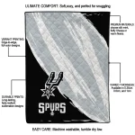 san antonio spurs stroke art silver white quilt blanket best selling