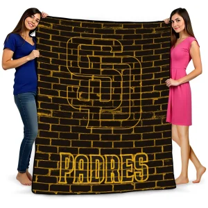 san diego padres brick grid brown quilt blanket best selling