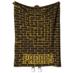 san diego padres brick grid brown quilt blanket best selling