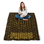 san diego padres brick grid brown quilt blanket best selling