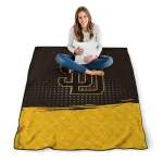 san diego padres dot illusion brown quilt blanket best selling