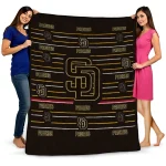 san diego padres handdrawn stripes brown quilt blanket best selling
