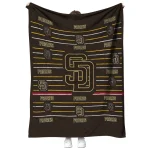 san diego padres handdrawn stripes brown quilt blanket best selling