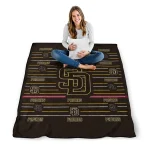 san diego padres handdrawn stripes brown quilt blanket best selling