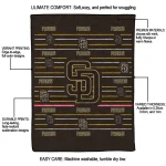 san diego padres handdrawn stripes brown quilt blanket best selling