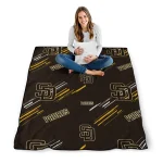 san diego padres sketch lines brown quilt blanket best selling