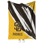 san diego padres stroke art brown white quilt blanket best selling