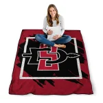san diego state aztecs block border red quilt blanket best selling