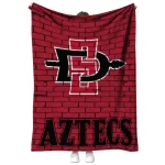 san diego state aztecs brick grid red quilt blanket best selling