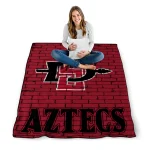 san diego state aztecs brick grid red quilt blanket best selling
