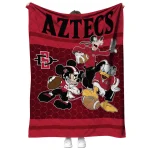 san diego state aztecs disney football red quilt blanket best selling