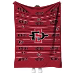 san diego state aztecs handdrawn stripes red quilt blanket best selling