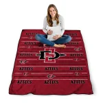 san diego state aztecs handdrawn stripes red quilt blanket best selling