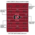san diego state aztecs handdrawn stripes red quilt blanket best selling