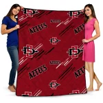 san diego state aztecs sketch lines red quilt blanket best selling