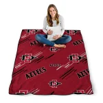 san diego state aztecs sketch lines red quilt blanket best selling