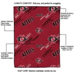 san diego state aztecs sketch lines red quilt blanket best selling
