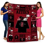 san diego state aztecs snoopy love red quilt blanket best selling