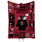 san diego state aztecs snoopy love red quilt blanket best selling
