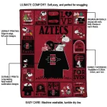 san diego state aztecs snoopy love red quilt blanket best selling