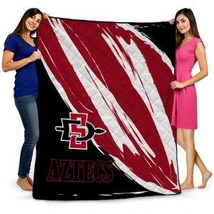 san diego state aztecs stroke art red white quilt blanket best selling