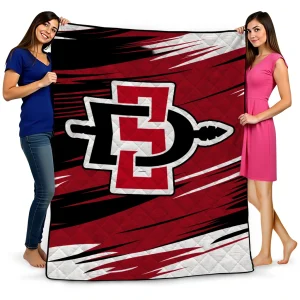 san diego state aztecs wild lines red white quilt blanket best selling