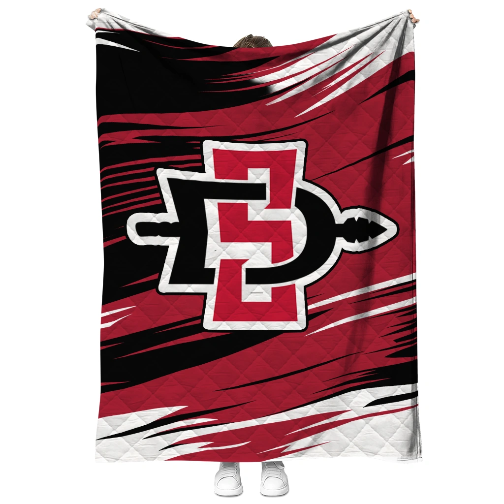 san diego state aztecs wild lines red white quilt blanket fashion forward