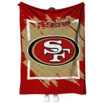 san francisco 49ers block border red quilt blanket best selling
