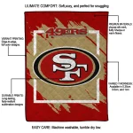 san francisco 49ers block border red quilt blanket best selling