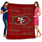 san francisco 49ers bold red quilt blanket best selling