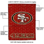 san francisco 49ers brick grid red quilt blanket best selling