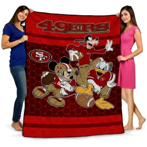 san francisco 49ers disney football red quilt blanket best selling