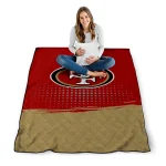 san francisco 49ers dot illusion red quilt blanket best selling
