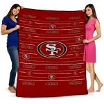 san francisco 49ers handdrawn stripes red quilt blanket best selling