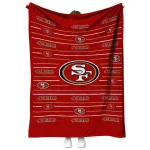 san francisco 49ers handdrawn stripes red quilt blanket best selling