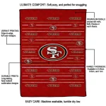 san francisco 49ers handdrawn stripes red quilt blanket best selling