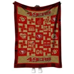 san francisco 49ers helmet heart red quilt blanket best selling