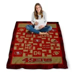 san francisco 49ers helmet heart red quilt blanket best selling