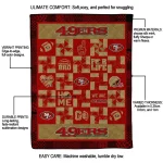 san francisco 49ers helmet heart red quilt blanket best selling