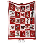 san francisco 49ers mickey pattern red white quilt blanket best selling