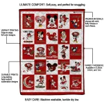 san francisco 49ers mickey pattern red white quilt blanket best selling