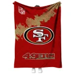 san francisco 49ers shield badge red quilt blanket best selling