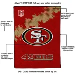 san francisco 49ers shield badge red quilt blanket best selling