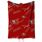 san francisco 49ers sketch lines red quilt blanket best selling
