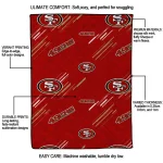 san francisco 49ers sketch lines red quilt blanket best selling